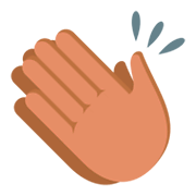 👏🏽 Emoji Manos Aplaudiendo: Tono De Piel Medio en JoyPixels 3.0.
