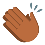 👏🏾 Emoji klatschende Hände: mitteldunkle Hautfarbe JoyPixels 3.0.