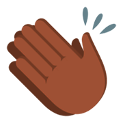 👏🏿 Emoji Manos Aplaudiendo: Tono De Piel Oscuro en JoyPixels 3.0.