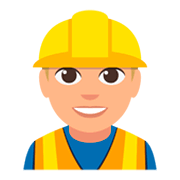 👷🏼 Emoji Bauarbeiter(in): mittelhelle Hautfarbe JoyPixels 3.0.