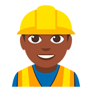 👷🏿 Emoji Bauarbeiter(in): dunkle Hautfarbe JoyPixels 3.0.