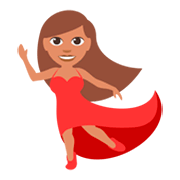 💃🏽 Emoji tanzende Frau: mittlere Hautfarbe JoyPixels 3.0.