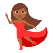 💃🏾 Emoji Mujer Bailando: Tono De Piel Oscuro Medio en JoyPixels 3.0.