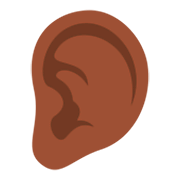 👂🏿 Emoji Orelha: Pele Escura na JoyPixels 3.0.
