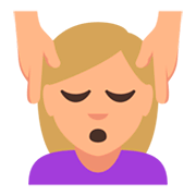💆🏼 Emoji Person, die eine Kopfmassage bekommt: mittelhelle Hautfarbe JoyPixels 3.0.