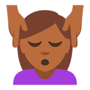 💆🏾 Emoji Persona Recibiendo Masaje: Tono De Piel Oscuro Medio en JoyPixels 3.0.