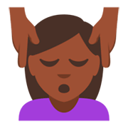 💆🏿 Emoji Person, die eine Kopfmassage bekommt: dunkle Hautfarbe JoyPixels 3.0.