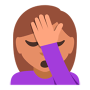 🤦🏽 Emoji Pessoa Decepcionada: Pele Morena na JoyPixels 3.0.