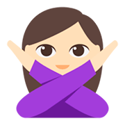 🙅🏻 Emoji Person mit überkreuzten Armen: helle Hautfarbe JoyPixels 3.0.