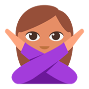 🙅🏽 Emoji Persona Haciendo El Gesto De «no»: Tono De Piel Medio en JoyPixels 3.0.