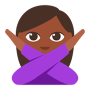 🙅🏿 Emoji Pessoa Fazendo Gesto De «não»: Pele Escura na JoyPixels 3.0.