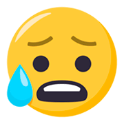 😰 Emoji Rosto Ansioso Com Gota De Suor na JoyPixels 3.0.