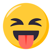 Emoji 😝 Faccina Con Un Gran Sorriso Che Mostra La Lingua su JoyPixels 3.0.