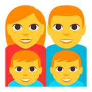 👨‍👩‍👦‍👦 Emoji Familie: Mann, Frau, Junge und Junge JoyPixels 3.0.