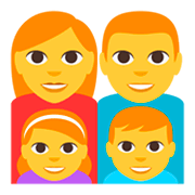 👨‍👩‍👧‍👦 Emoji Familie: Mann, Frau, Mädchen und Junge JoyPixels 3.0.