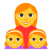 👩‍👧‍👧 Emoji Familia: Mujer, Niña, Niña en JoyPixels 3.0.