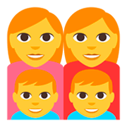 👩‍👩‍👦‍👦 Emoji Familia: Mujer, Mujer, Niño, Niño en JoyPixels 3.0.