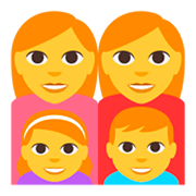 👩‍👩‍👧‍👦 Emoji Familie: Frau, Frau, Mädchen und Junge JoyPixels 3.0.