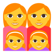 👩‍👩‍👧‍👧 Emoji Familia: Mujer, Mujer, Niña, Niña en JoyPixels 3.0.