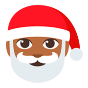 🎅🏾 Emoji Weihnachtsmann: mitteldunkle Hautfarbe JoyPixels 3.0.