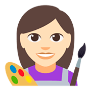 Emoji 👩🏻‍🎨 Artista Donna: Carnagione Chiara su JoyPixels 3.0.