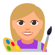 👩🏼‍🎨 Emoji Artista Mujer: Tono De Piel Claro Medio en JoyPixels 3.0.