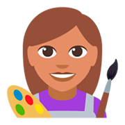 👩🏽‍🎨 Emoji Künstlerin: mittlere Hautfarbe JoyPixels 3.0.