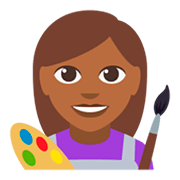 👩🏾‍🎨 Emoji Künstlerin: mitteldunkle Hautfarbe JoyPixels 3.0.