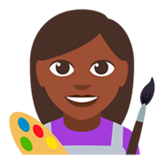 Emoji 👩🏿‍🎨 Artista Donna: Carnagione Scura su JoyPixels 3.0.