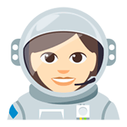👩🏻‍🚀 Emoji Astronauta Mujer: Tono De Piel Claro en JoyPixels 3.0.