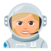 Emoji 👩🏼‍🚀 Astronauta Donna: Carnagione Abbastanza Chiara su JoyPixels 3.0.
