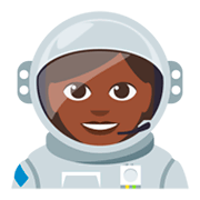 👩🏿‍🚀 Emoji Astronautin: dunkle Hautfarbe JoyPixels 3.0.