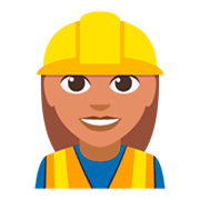 👷🏽‍♀️ Emoji Bauarbeiterin: mittlere Hautfarbe JoyPixels 3.0.