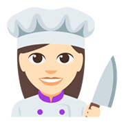 Émoji 👩🏻‍🍳 Cuisinière : Peau Claire sur JoyPixels 3.0.
