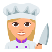 Émoji 👩🏼‍🍳 Cuisinière : Peau Moyennement Claire sur JoyPixels 3.0.