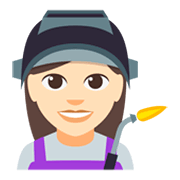 👩🏻‍🏭 Emoji Fabrikarbeiterin: helle Hautfarbe JoyPixels 3.0.
