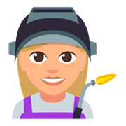 👩🏼‍🏭 Emoji Fabrikarbeiterin: mittelhelle Hautfarbe JoyPixels 3.0.