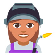 👩🏽‍🏭 Emoji Fabrikarbeiterin: mittlere Hautfarbe JoyPixels 3.0.