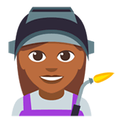 👩🏾‍🏭 Emoji Operária: Pele Morena Escura na JoyPixels 3.0.