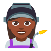 👩🏿‍🏭 Emoji Operária: Pele Escura na JoyPixels 3.0.