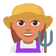👩🏽‍🌾 Emoji Bäuerin: mittlere Hautfarbe JoyPixels 3.0.
