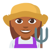 Emoji 👩🏾‍🌾 Contadina: Carnagione Abbastanza Scura su JoyPixels 3.0.