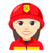 Emoji 👩🏻‍🚒 Pompiere Donna: Carnagione Chiara su JoyPixels 3.0.
