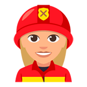 Emoji 👩🏼‍🚒 Pompiere Donna: Carnagione Abbastanza Chiara su JoyPixels 3.0.