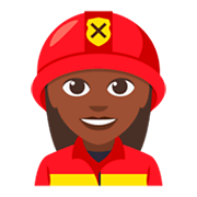 👩🏿‍🚒 Emoji Bombera: Tono De Piel Oscuro en JoyPixels 3.0.