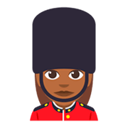 Emoji 💂🏾‍♀️ Guardia Donna: Carnagione Abbastanza Scura su JoyPixels 3.0.