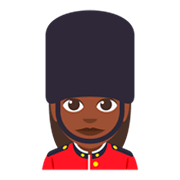 💂🏿‍♀️ Emoji Wachfrau: dunkle Hautfarbe JoyPixels 3.0.