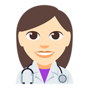 👩🏻‍⚕️ Emoji Profesional Sanitario Mujer: Tono De Piel Claro en JoyPixels 3.0.