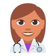 👩🏽‍⚕️ Emoji Ärztin: mittlere Hautfarbe JoyPixels 3.0.