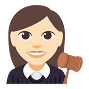 Émoji 👩🏻‍⚖️ Juge Femme : Peau Claire sur JoyPixels 3.0.